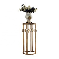 Luxury furniture metal marble table top wedding decoration church flower stand hotel style