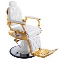 Vintage barber chair with black and gold