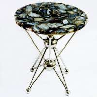 Basant03 Round ball shape modern gold marble side table