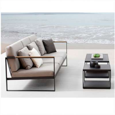 Steel frame real cow hide leather sofa